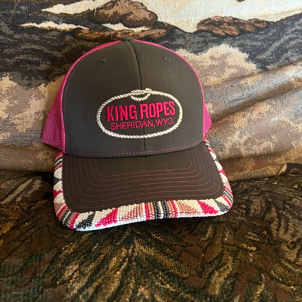 New King Rope hat with beaded brim.